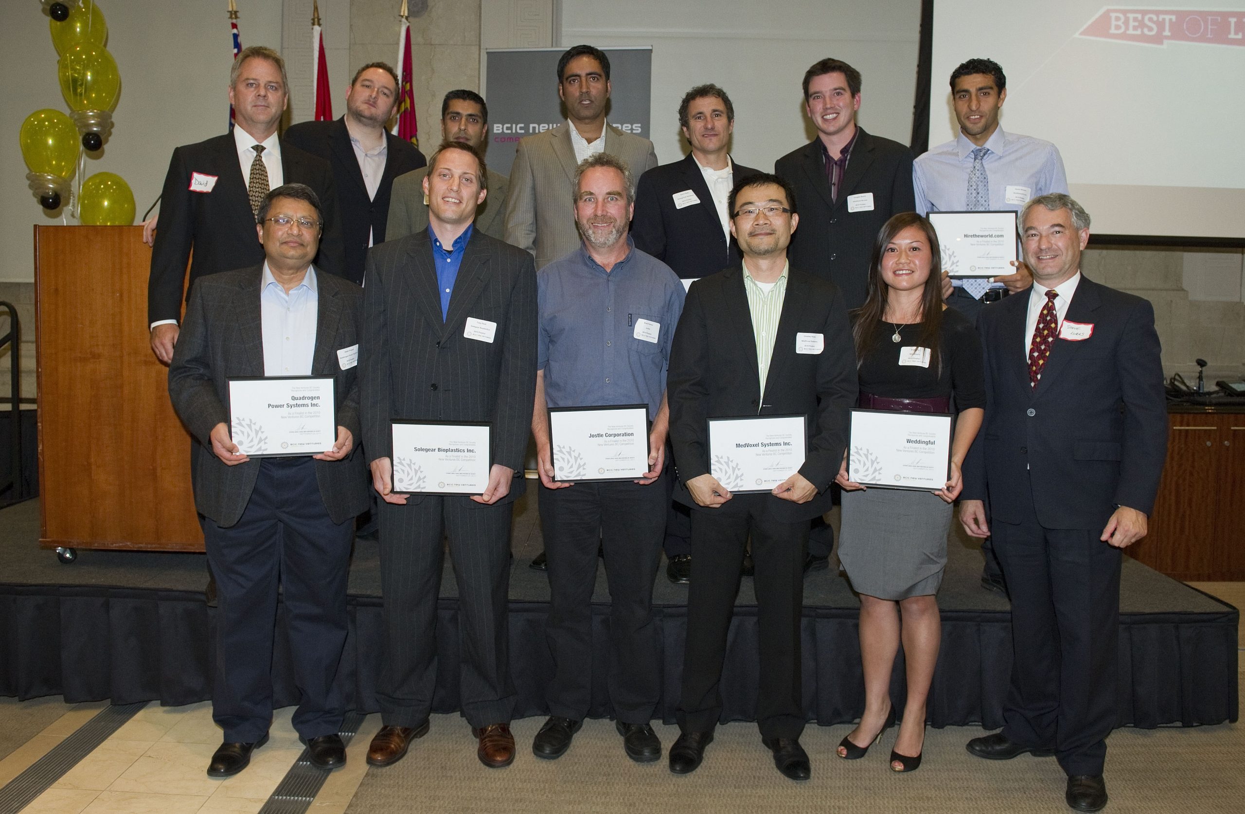 2010 BCIC Awards and BCIC-New Ventures Competition Award $391,000 to Tech entrepreneurs