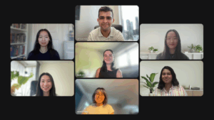 The PeerSupport.io team smiling during a Zoom video call.